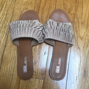 ASOS size 9 suede ruffle sandals